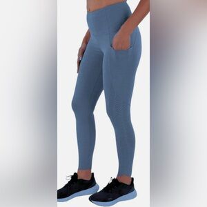 Members Mark Everyday Perforated Legging Blue‎ Moonlight Athletic Yoga  Size L